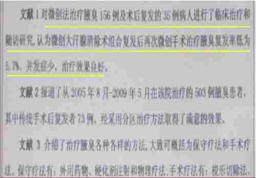 目前腋臭根治技术推广情况报告